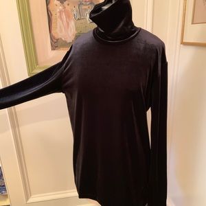 DKNY stretch Velvet oversized turtle neck